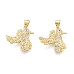 Brass Micro Pave Clear Cubic Zirconia Pendants&nbsp;KK-G431-22G