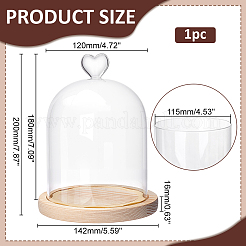 Heart Glass Dome Cover&nbsp;AJEW-WH0794-73