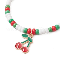 9Pcs Fruit Theme Alloy Enamel Charm Bracelets&nbsp;BJEW-MZ00206-09