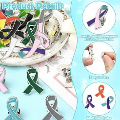 60Pcs 15 Colors Breast Cancer Awareness  Ribbon Enamel Pin&nbsp;JEWB-CJC0001-33