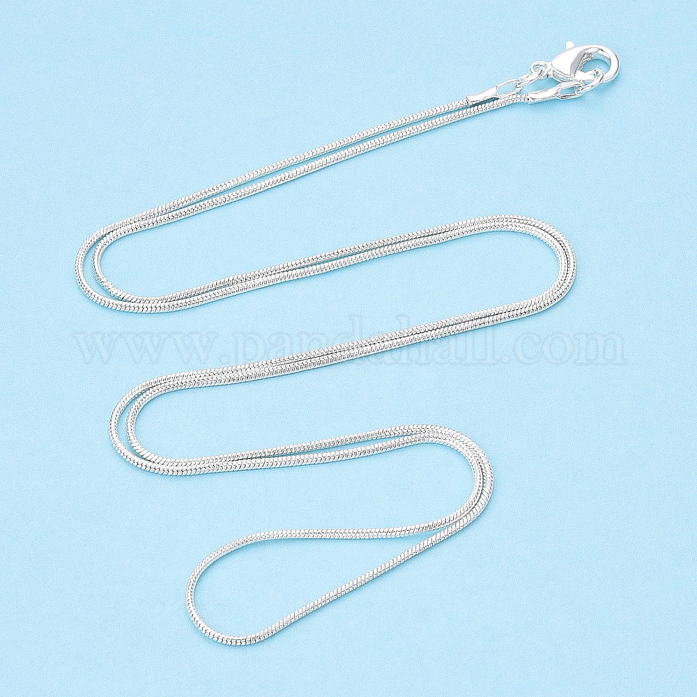 Wholesale Brass Round Snake Chain Necklace with Lobster Claw Clasps ...