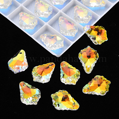 Electroplated Glass Pendants&nbsp;EGLA-N006-019D-1