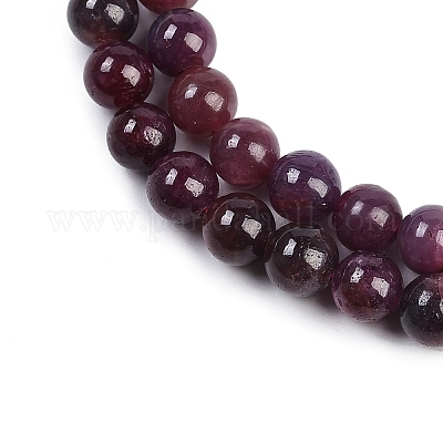 Natural Gemstone Ruby Round Beads Strands&nbsp;G-O017-6.5mm-06-1