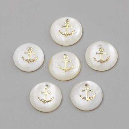 Freshwater Shell Pendants&nbsp;SHEL-Q010-006G-1