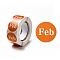 Paper Sticker Rolls, Round Dot Decals for DIY Scrapbooking, Craft, Orange, 25mm, about 500pcs/roll