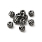 Pave Disco Ball Beads, Polymer Clay Rhinestone Beads, Grade A, Round, Jet Hematite, 6mm, Hole: 0.8mm