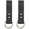 Alloy Imitation Leather Belt Buckles, Platinum, Black, 175x33x14mm.
