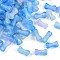 Gradient Color Transparent Acrylic Beads, with Golden Foil, Bone, Dodger Blue, 15x7x6.5mm, Hole: 2.5mm, about: 1470pcs/500g