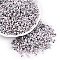 Two Tone Baking Paint Glass Seed Beads, Round Hole, Peanut, Light Grey, 4.5x2.5x2.5mm, Hole: 1mm, about 4500pcs/pound