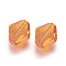 K9 Glass, Imitation Austrian Crystal Beads, Grade AAA, Faceted, Rhombus, Orange, 14~14.5x12x5~7mm, Hole: 0.9~1mm