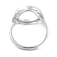 Flat Round Adjustable 925 Sterling Silver Ring Components&nbsp;STER-G042-07P-3