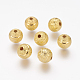 Brass Textured Beads&nbsp;KK-B208-G-1