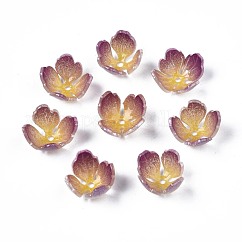 Plastic Beads, Flower, Old Rose, 12~13.5x12~13x8mm, Hole: 1.2mm