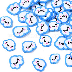 Handmade Polymer Clay Cabochons, Polymer Clay Slices for Nail Art, Resin Decoration & DIY Jewelry Making, Cloud, Blue, 3~5x5~7x0.5~1.5mm