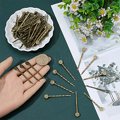 80Pcs Alloy Hair Bobby Pin Cabochon Settings&nbsp;FIND-SC0021-62