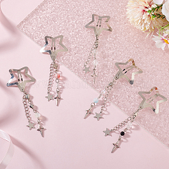 5Pcs 5 Styles Star Alloy Snap Hair Clips&nbsp;PHAR-GO0001-02