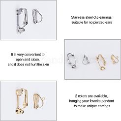 32Pcs 4 Style 304 Stainless Steel Clip-on Earring Converters Findings&nbsp;STAS-UN0026-76
