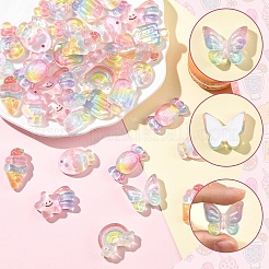 24Pcs 8 Styles Transparent Resin Cabochons&nbsp;RESI-YW0005-59