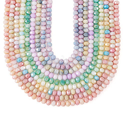 9 Strands 9 Colors Faceted Electroplated Glass Beads Strands&nbsp;GLAA-TA0003-35
