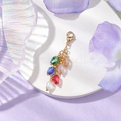 Christmas Lamp Bulb Glass Beaded Pendant Deciration&nbsp;HJEW-JM02061