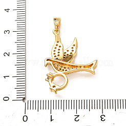 Brass Micro Pave Clear Cubic Zirconia Pendants&nbsp;CU-CBA97F2-08G