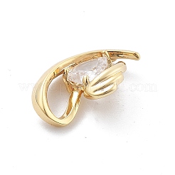 Brass Micro Pave Cubic Zirconia Pendants&nbsp;KK-D283-07G
