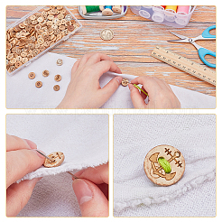 240Pcs 12 Styles 4-Hole Coconut Buttons&nbsp;DIY-AR0004-67