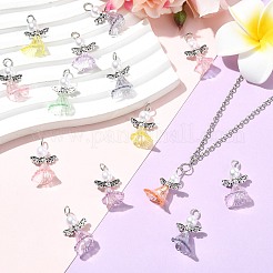 120Pcs 6 Colors Transparent Acrylic Charms&nbsp;PALLOY-CJ00116