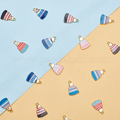 30Pcs 5 Colors Winter Theme Printed Alloy Pendants&nbsp;FIND-SC0019-61