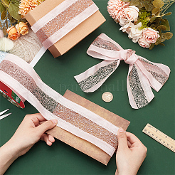 10 Yards Hot Stamping Polyester Satin Ribbons&nbsp;SRIB-WH0011-169A
