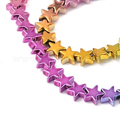Gradient Color Electroplated Synthetic Non-magnetic Hematite Beads Strands&nbsp;G-A263-F01-03