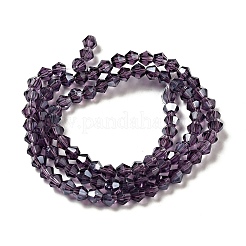 Transparent Electroplate Glass Beads Strands&nbsp;EGLA-S056-4mm-18