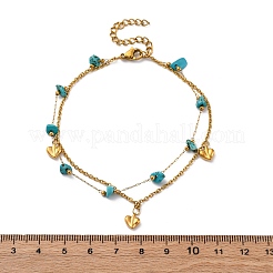 Bohemia Style 304 Stainless Steel Cable Chain Multi-strand Bracelets&nbsp;BJEW-Z088-01B-G