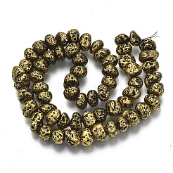 Electroplated Natural Lava Rock Beads Strands&nbsp;G-S352-29AG