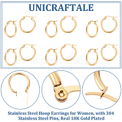 12 Pairs 201 Stainless Steel Hoop Earrings for Women&nbsp;EJEW-UN0002-43