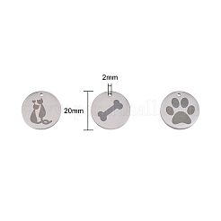 6Pcs 3 Styles 304 Stainless Steel Pet Pendants&nbsp;FIND-SZ0001-007P