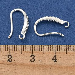 Brass Micro Pave Clear Cubic Zirconia Earring Hooks&nbsp;KK-R149-21S