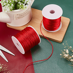 2 Rolls 2 Style Nylon Satin Rattail Cords&nbsp;NWIR-PH0001-90