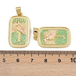Brass Enamel Pendants&nbsp;KK-L190-011G