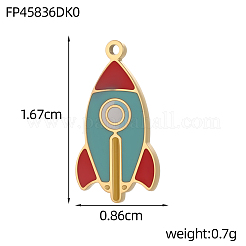 304 Stainless Steel Enamel Pendants&nbsp;STAS-OY013-69G