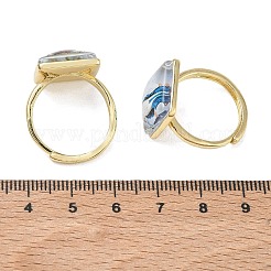 Brass Epoxy Cuff Open Rings for Women&nbsp;RJEW-K264-17G
