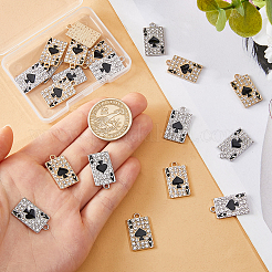 30Pcs 2 Colors Alloy Rhinestone Pendants&nbsp;ALRI-HS0001-02