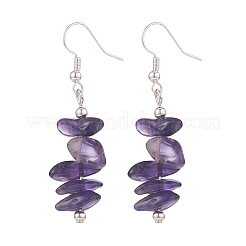 Natural Amethyst Chips Beaded Jewelry Set&nbsp;X-SJEW-JS01232-03