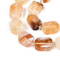 Natural Yellow Hematoid Quartz/Golden Healer Quartz Beads Strands&nbsp;G-C098-A29-01