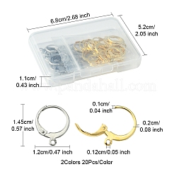 40Pcs 2 Colors 304 Stainless Steel Leverback Earring Findings&nbsp;STAS-FS0001-72
