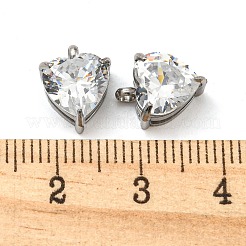 304 Stainless Steel Charms Micro Pave Cubic Zirconia&nbsp;STAS-L022-089P