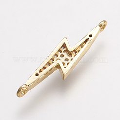 Brass Micro Pave Cubic Zirconia Links&nbsp;ZIRC-G123-45G