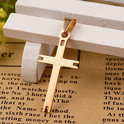Ion Plating(IP) 304 Stainless Steel Cross Pendants&nbsp;STAS-I035-27A