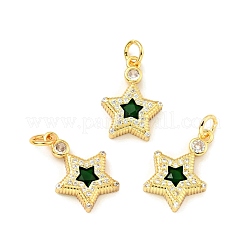 Rack Plating Brass Micro Pave Cubic Zirconia Pendants&nbsp;KK-G394-06G