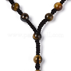 Natural Tiger Eye Pendant Necklaces&nbsp;NJEW-T001-03